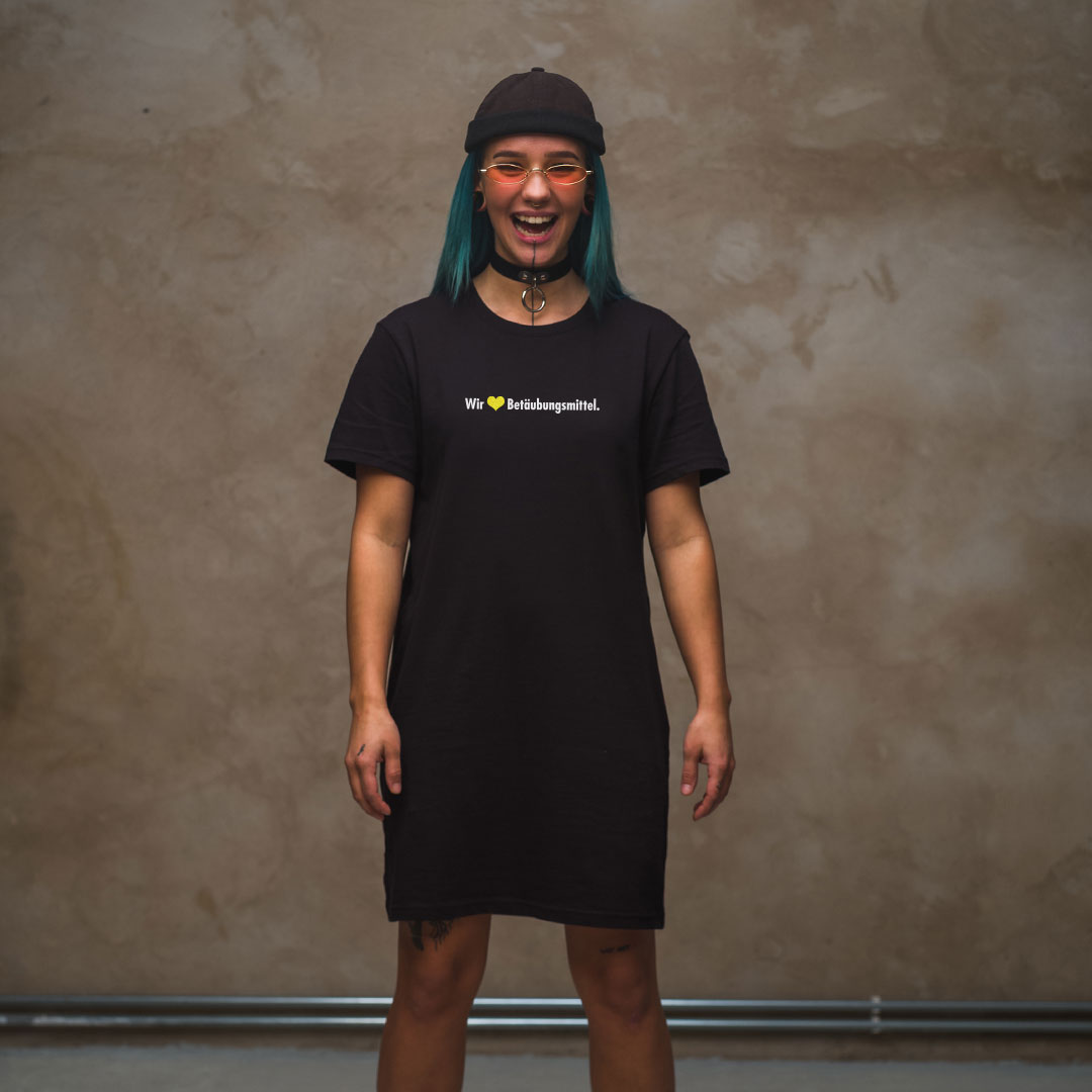 Wir lieben Betäubungsmittel - T-Shirt Kleid aus Bio Baumwolle