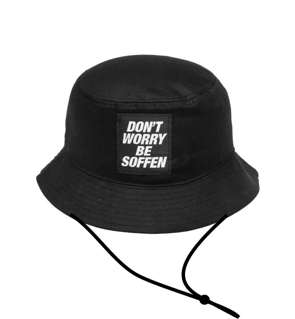 DON'T WORRY BE SOFFEN Feierhut schwarz mit Sicherung