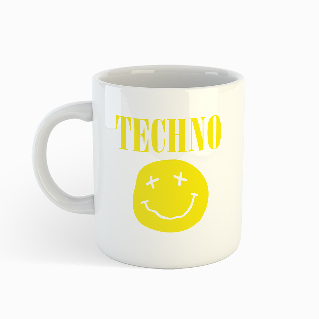 TECHNO SMILEY - Tasse - weiß