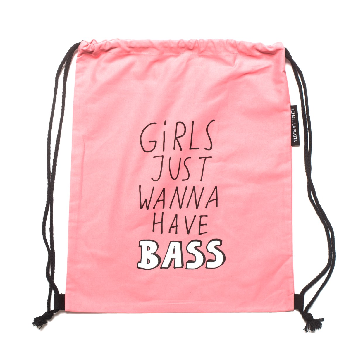 GIRLS JUST WANNA HAVE BASS Turnbeutel rosa