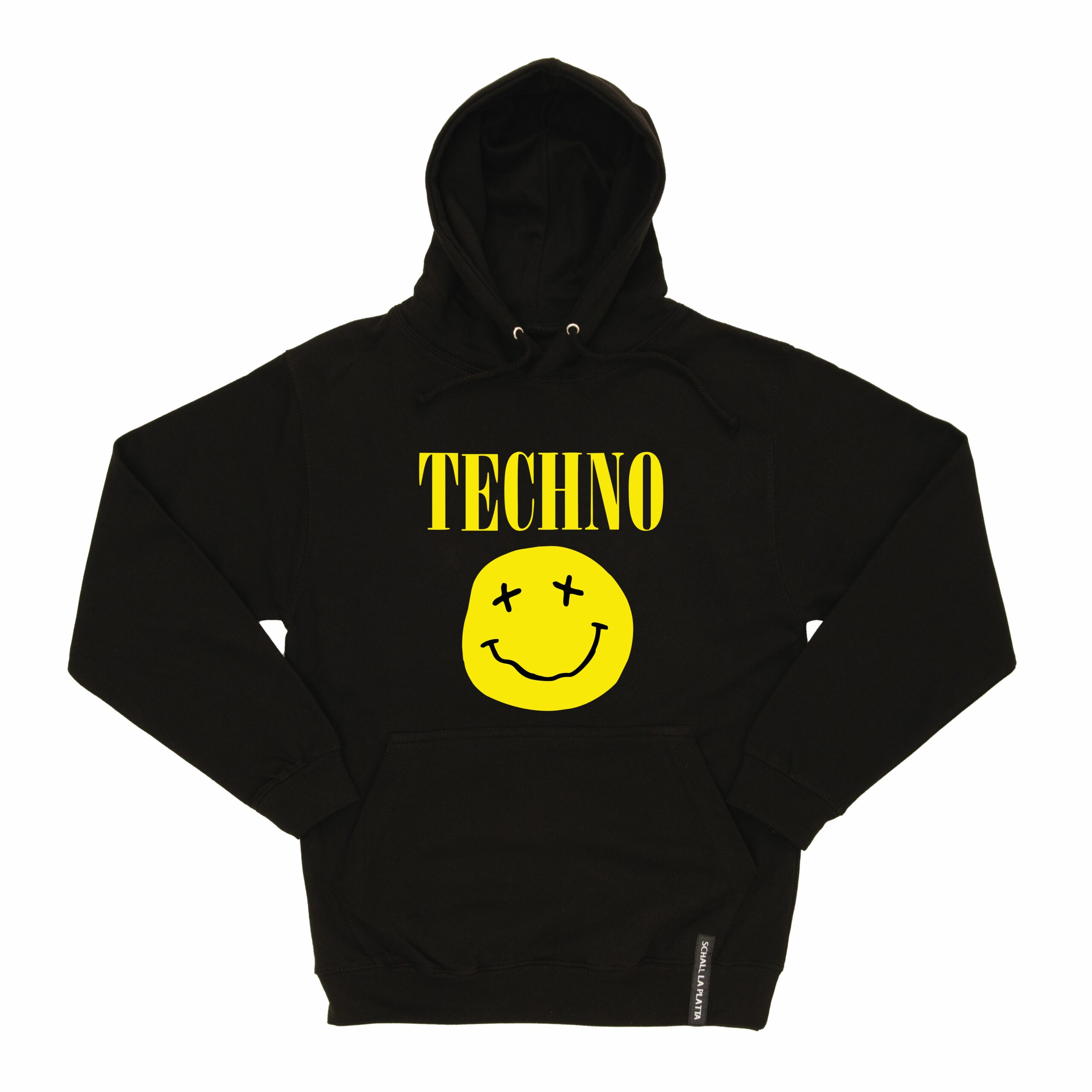 TECHNO SMILEY Hoodie schwarz