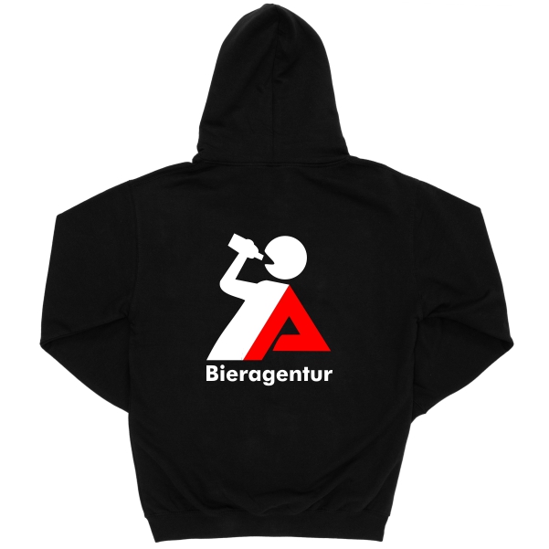 BIERAGENTUR Hoodie schwarz - Front&Back Print