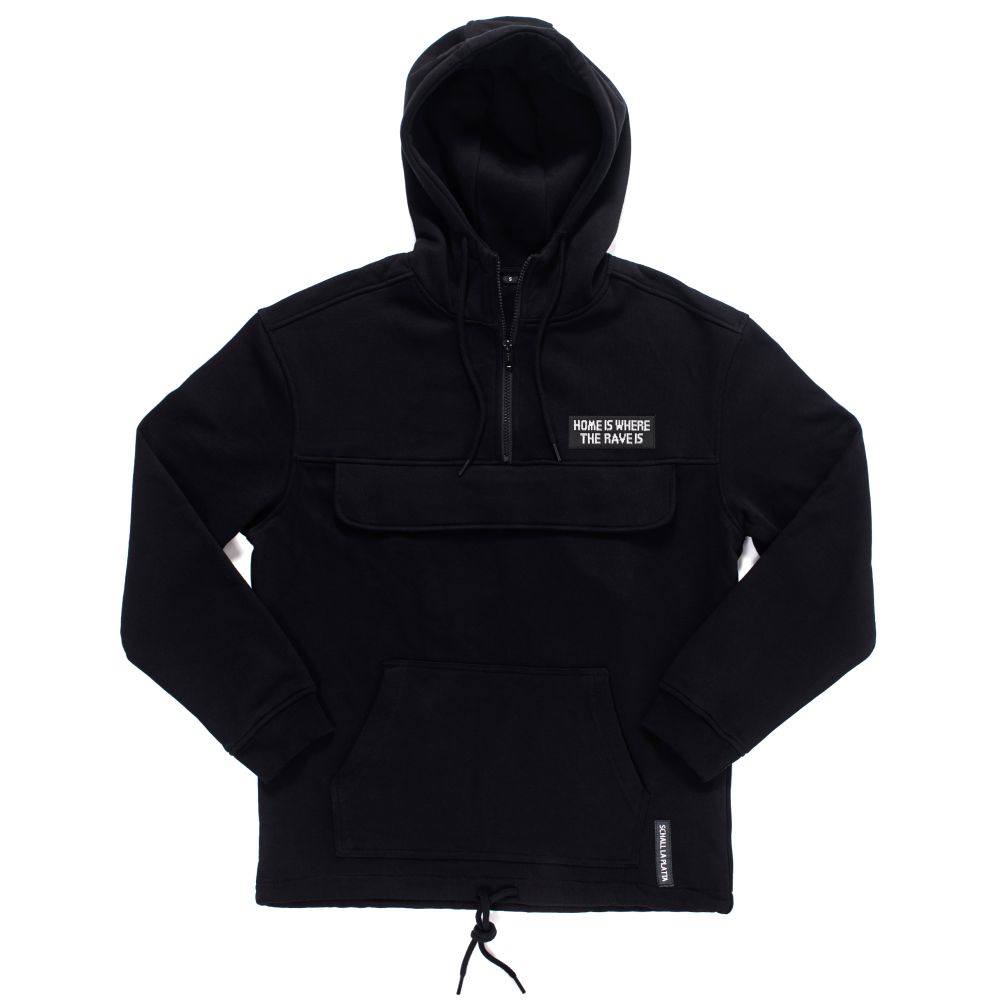 HOME IS WHERE THE RAVE IS Pull over Girl Hoodie schwarz