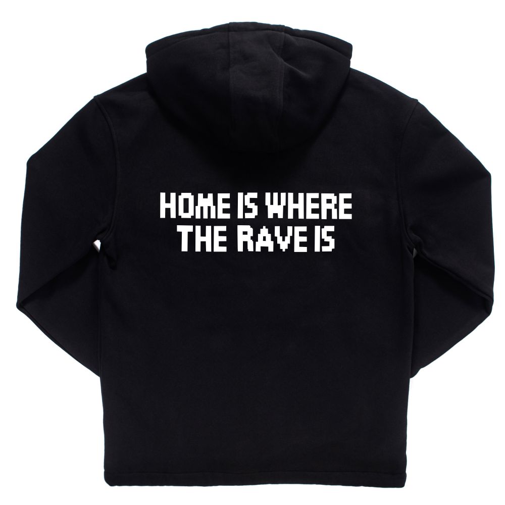 HOME IS WHERE THE RAVE IS Pull over Girl Hoodie schwarz
